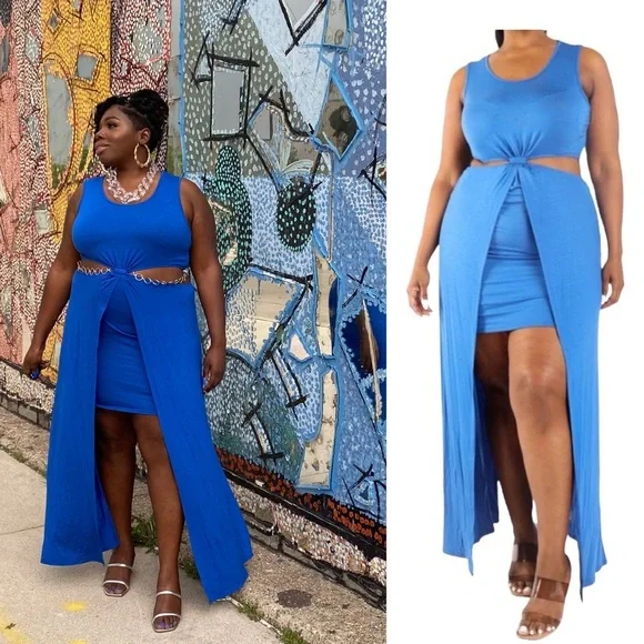 Everyday Goddess Dress twist front cutout maxi festival sundress - Picture 3 of 4